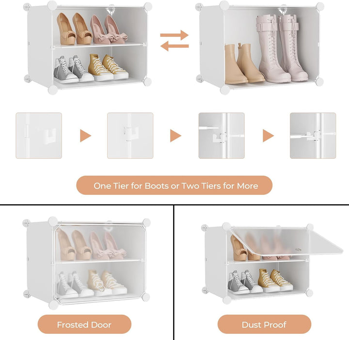 Schuhregal, Schuhschrank Organizer 10 Ebenen, Schuhschrank Schmal Schuhaufbewahrung für 20-22 Paar,