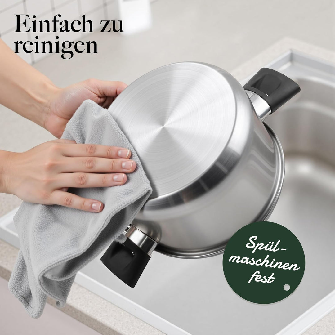 Topfset 6-Teilig Kochtopfset Induktion Töpfe Kochtopf Pfannenset Edelstahl Cookware Set Mit Deckel V