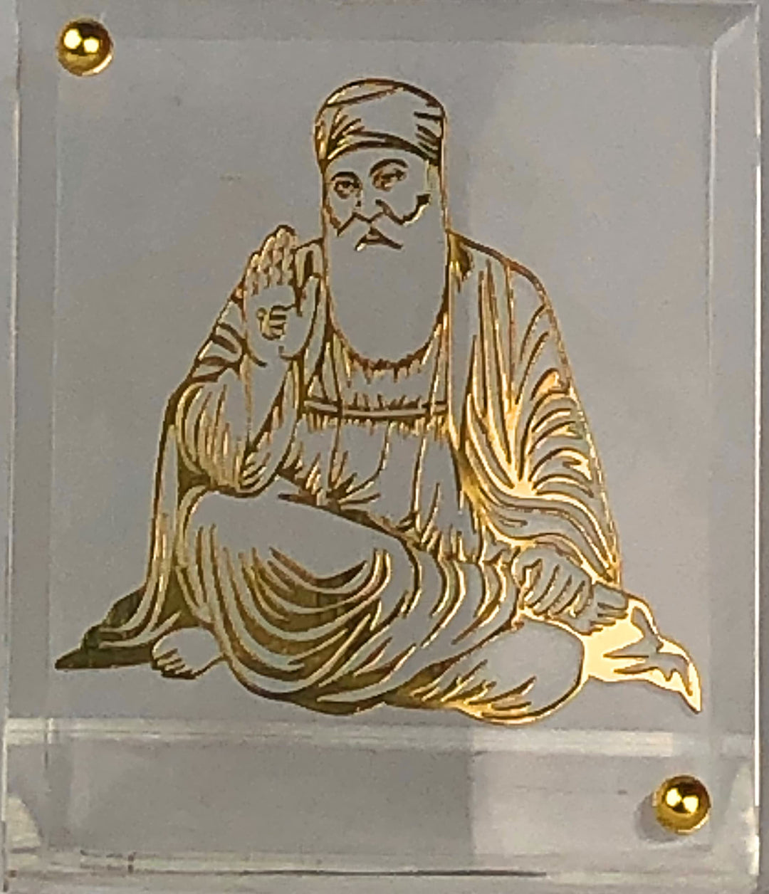 Shree Kreations Guru Nanak Dev Ji Bilderrahmen für Armaturenbrett und Tischplatte | Sikh Autozubehör
