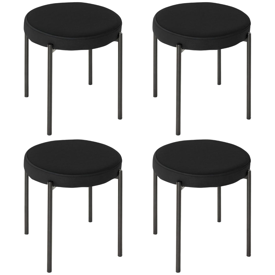 HOMCOM 4er-Set Esszimmerhocker Esszimmerstühle Stapelbar Thekenhocker mit gepolstertem Sitz Rundhock