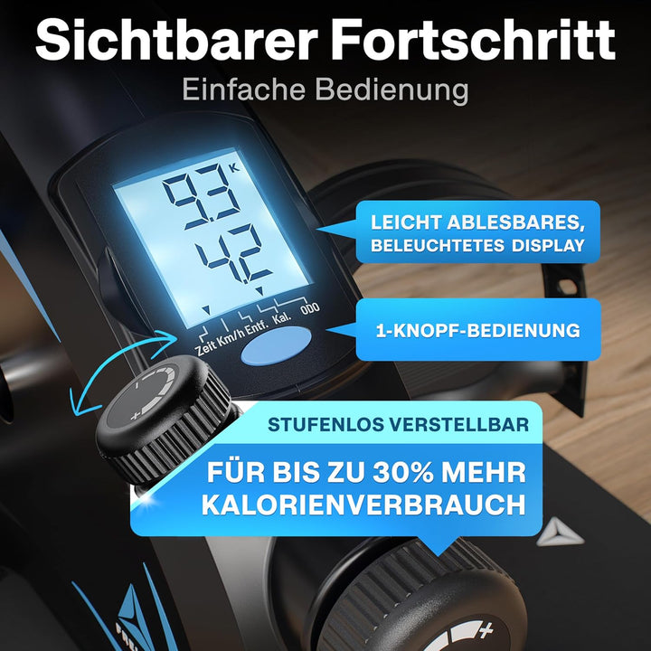 Gelenkschonender Pedaltrainer für Senioren - Beintrainer im Sitzen - Mini Bike Inkl. Anti-Rutsch-Mat