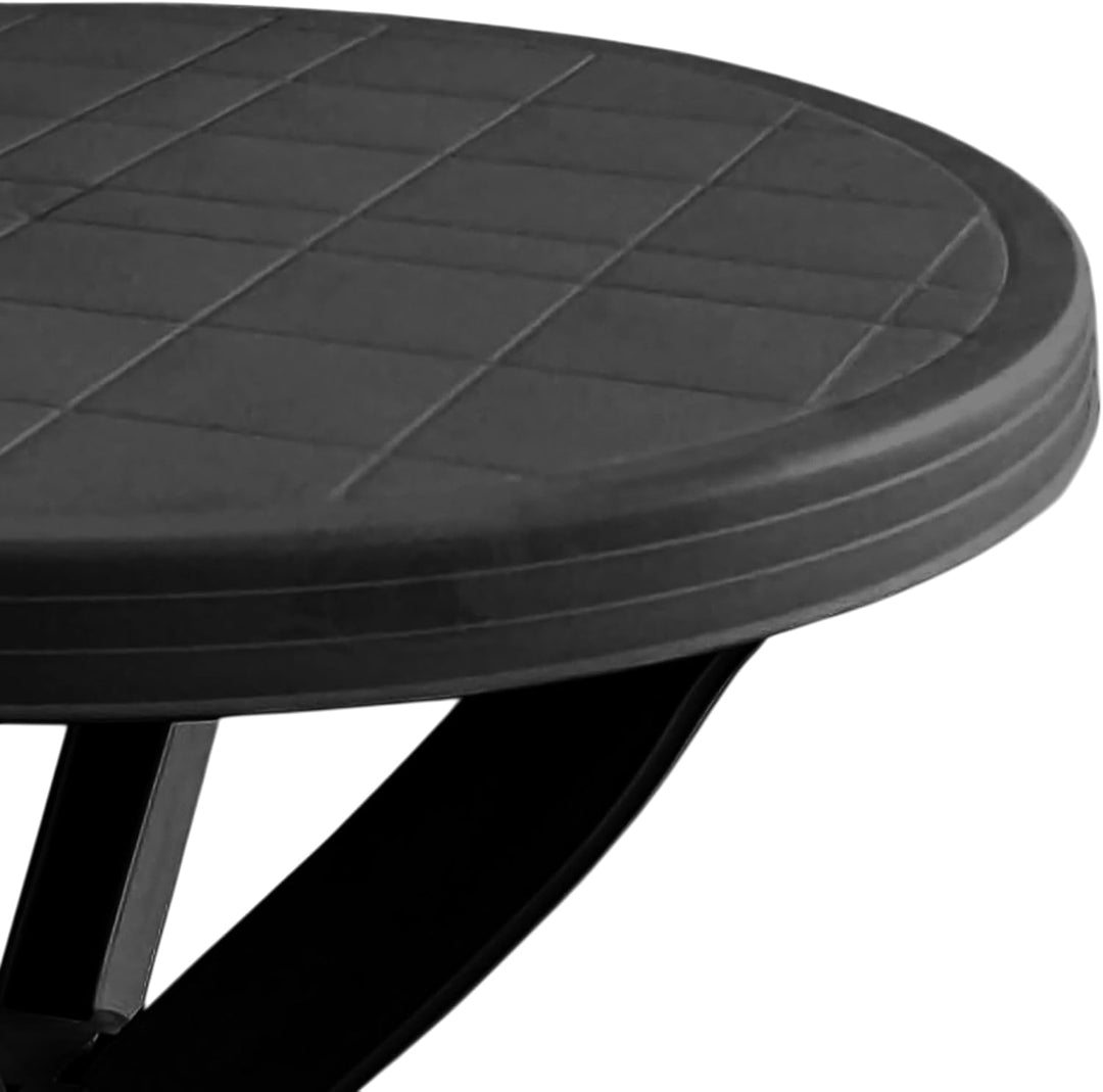 Spetebo Kunststoff Gartentisch rund - 70 cm - Campingtisch im klassischen Design - Balkontisch Terra