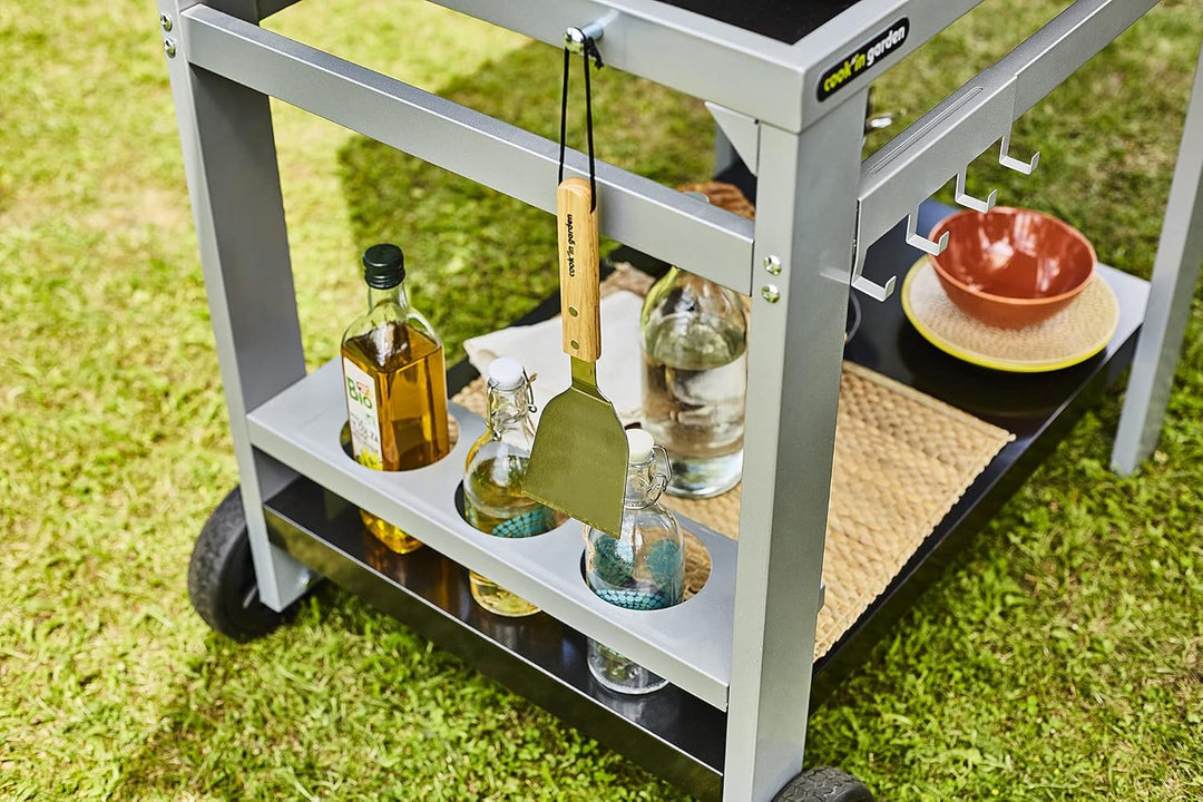 Cook'in Garden Media M Gartenwagen für Grill/Plancha/Arbeitsplatte – L 93,5 × B 67 × H 80,5 cm