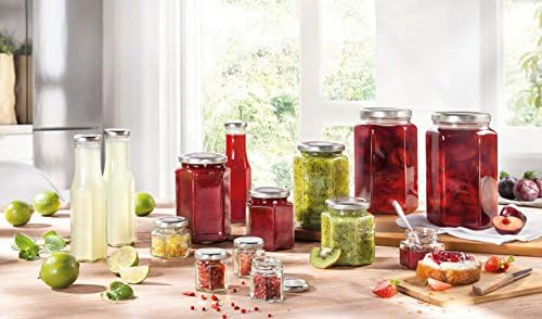 Leifheit Sechskantflasche, 256 ml, Einmachglas, Weckglas ideal für Eingemachtes, dekoratives Vorrats
