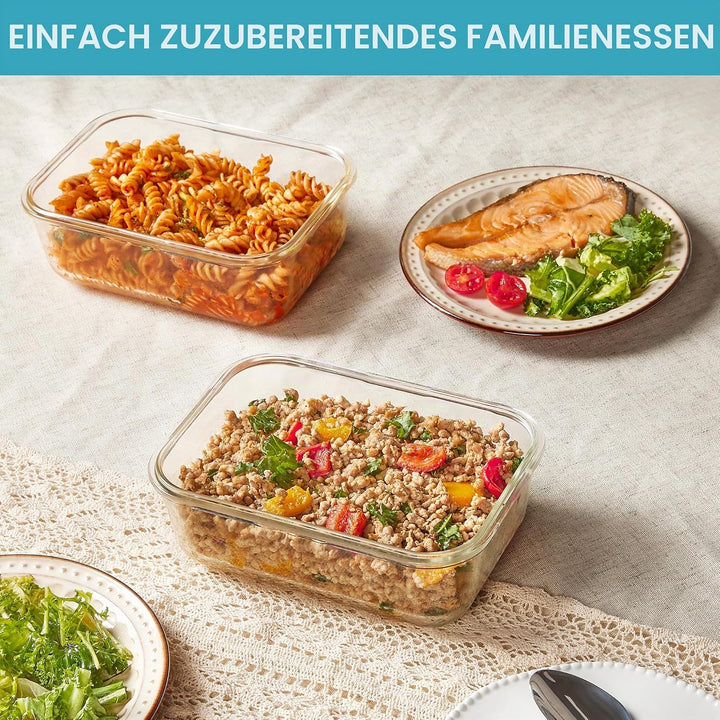 Vtopmart 2 x Glas-Lebensmittelbehälter 2 Pack*1860ml, 2 Pack*1860ml