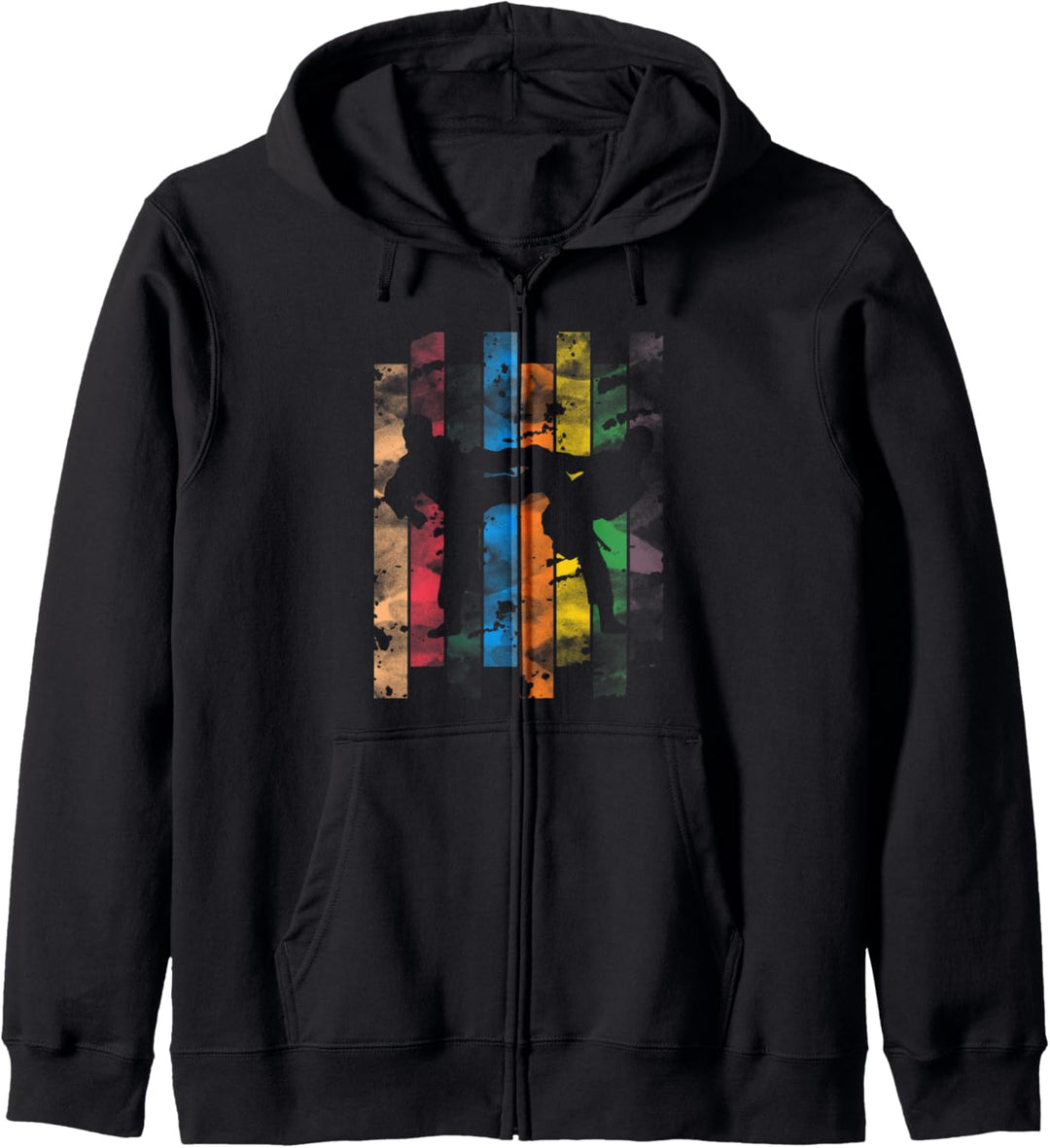Vintage Taekwondo Silhouette Grafik Kapuzenjacke