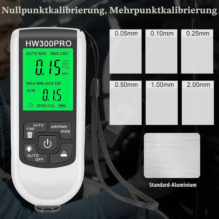 Digitales Schichtdickenmessgerät, Lackmessgerät Auto, 0-2000UM Lackdickenmessgerät, Farbdickenmessge