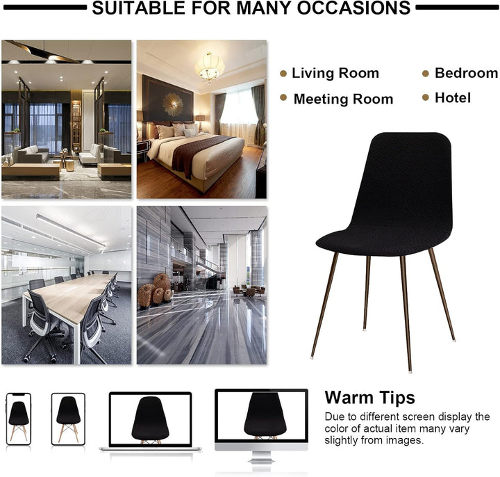 Lydevo Stuhlhussen 6er Esszimmer Strech Stuhlhussen für Esszimmerstühle Universal Waschbar Bezug Stu