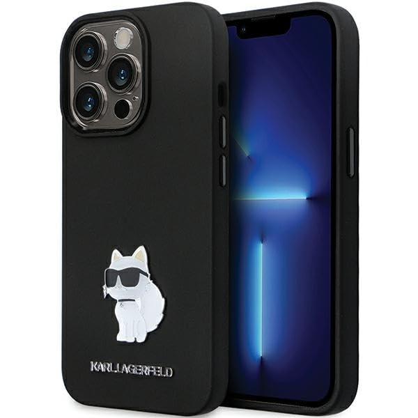 Karl Lagerfeld KLHCP14LSMHCNPK Hülle für iPhone 14 Pro 6.1" Schwarz hardcase Silicone C Metal Pin