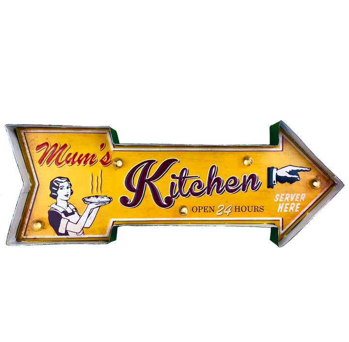 DiiliHiiri Retro-Schild, beleuchtet, Café, Vintage Metallschild, Handwerk, Zubehör für Zuhause (Mom&