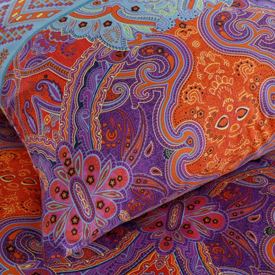 Omela Bettwäsche Boho 155x220 2 Teilig Exotisch Indisch Design Bohemian Bettbezug mit Reissverschlus