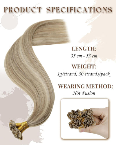 Hetto Bondings Extensions Echthaar Remy U Tip Echthaar Extensions Blond Keratin Bonding Extensions E