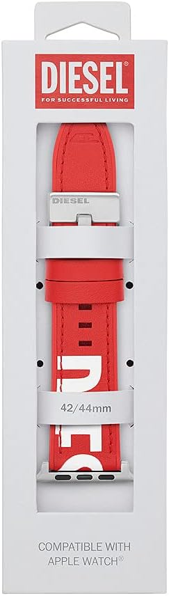 Diesel Lederarmband für Herren für Apple Watch®, 42 mm, 44 mm und 45 mm Rot, Rot