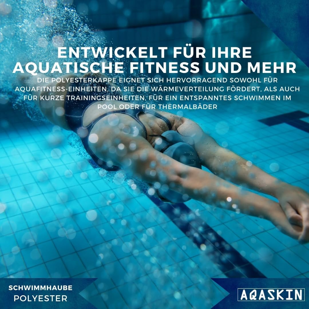 Professionelle schmal geschnittene Polyester-Badekappen – Mengenrabatte – Unisex-Badekappe mit Strei