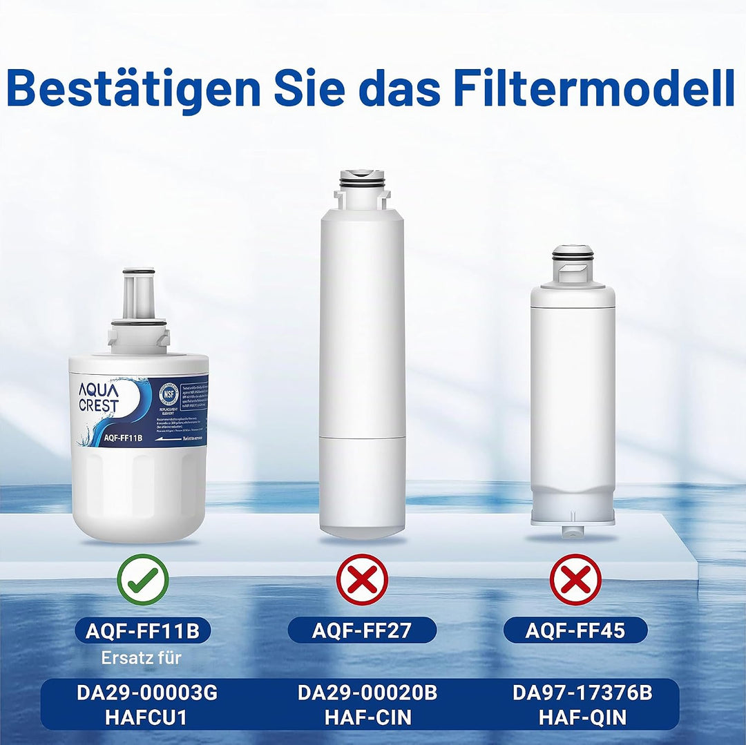 AQUA CREST DA29-00003G Kühlschrank Wasserfilter, Kompatibel mit Samsung Aqua Pure Plus DA29-00003G,