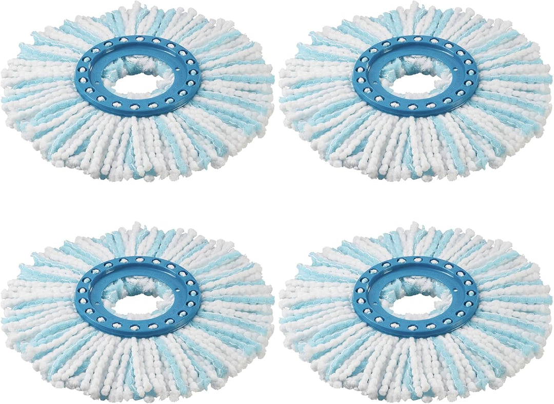 4 Stück Ersatzkopf für Leifheit CLEAN Twist Disc Mop Ergo, 2-Faser-System Wischmopkopf Ersatzbezug m
