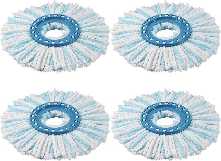4 Stück Ersatzkopf für Leifheit CLEAN Twist Disc Mop Ergo, 2-Faser-System Wischmopkopf Ersatzbezug m
