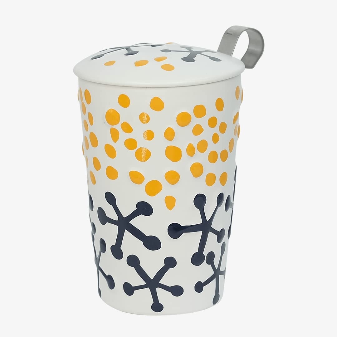 Eigenart TEAEVE® Teetasse, Becher mit Sieb und Deckel Potato Print im Geschenkkarton