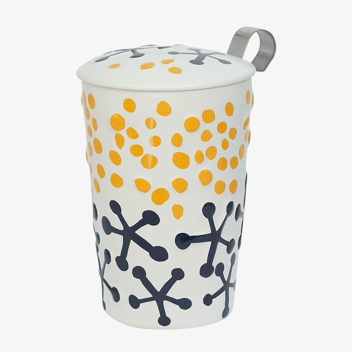 Eigenart TEAEVE® Teetasse, Becher mit Sieb und Deckel Potato Print im Geschenkkarton