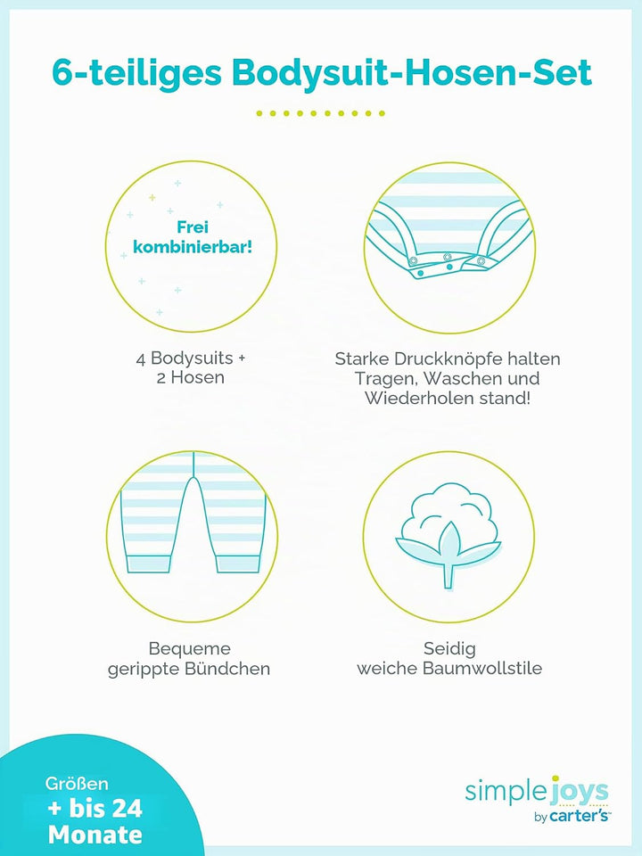 Simple Joys by Carter's Baby-Mädchen Infant-and-Toddler-Pants-Clothing-Sets 3-6 Monate Mehrfarbig/Fl