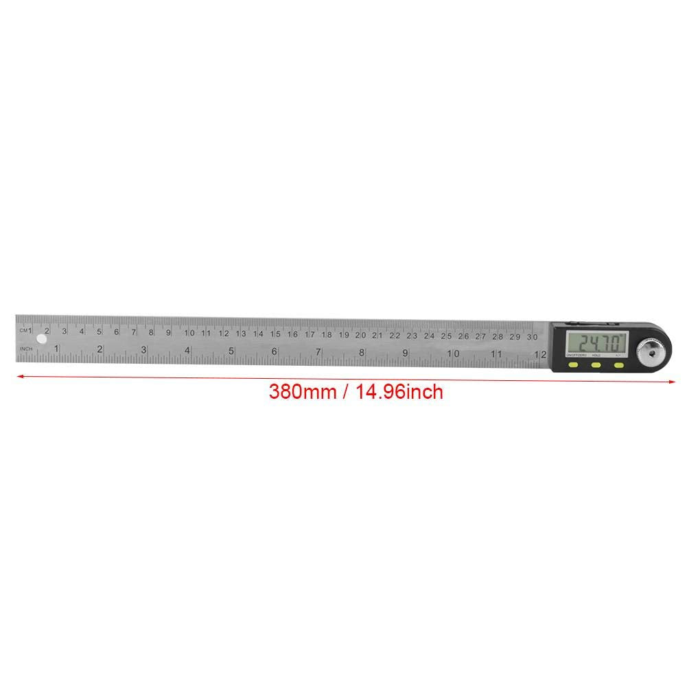 Digitales Winkelmesser Lineal, 0-300 mm Elektronisches Winkelsuchlineal aus Edelstahl, Digitales Gon
