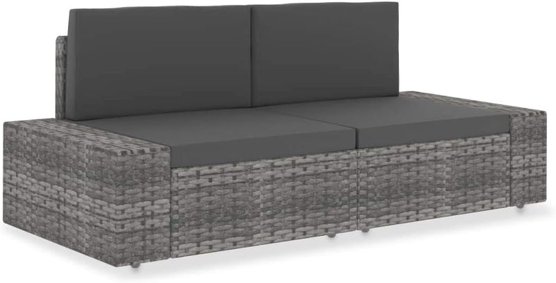 Festnight Modulares 2-Sitzer-Sofa Gartensofa Rattansofa Rattanmöbel Mittelsofa Ecksofa Lounge Sitzgr