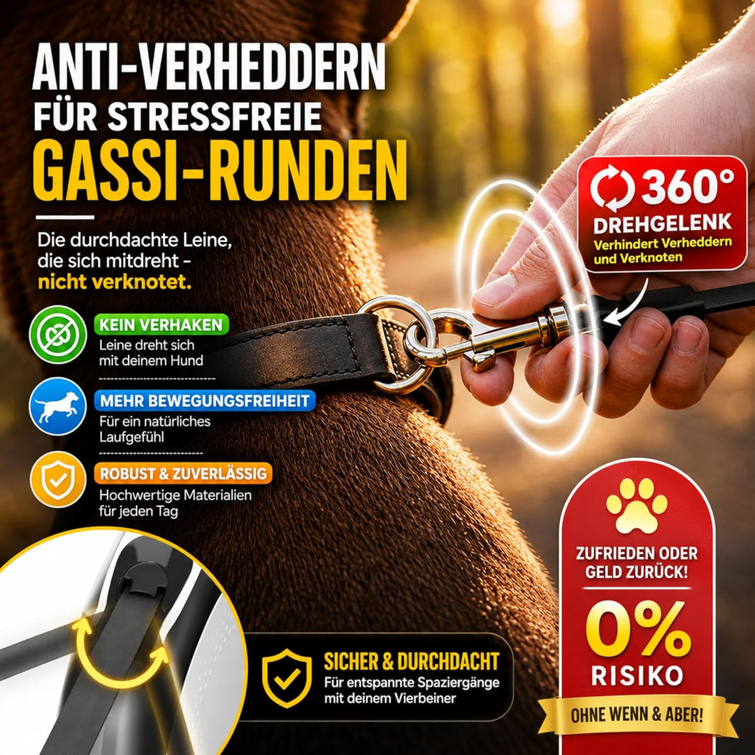 CORTESPETS® Rollleine – Hundeleine mit Kotbeutel – Ausziehbar bis zu 5 m – Für grosse und mittelgros