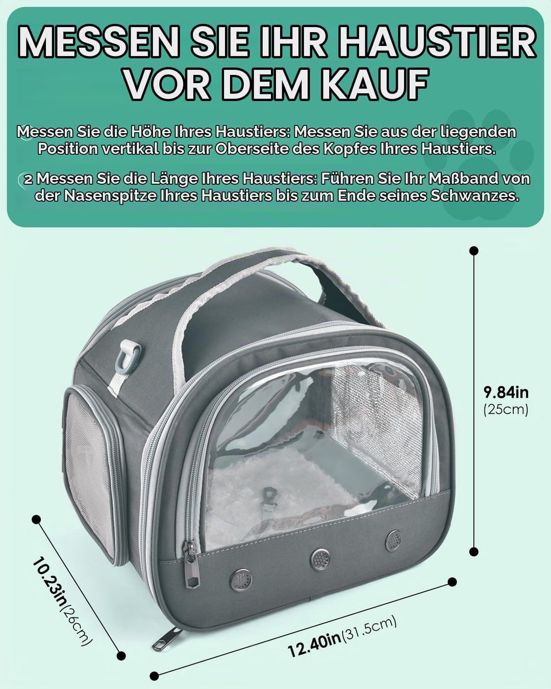 ERKOON Transportbox Katze Baby BabyKatzen transportboxen Kaninchen Kleintier Haustier-Tragetasche, M