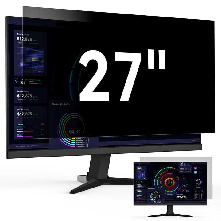 Computer Monitor Sichtschutz 27 Zoll Seitenverhältnis 16:9, Anti Blaulicht Blendschutz Displayschutz