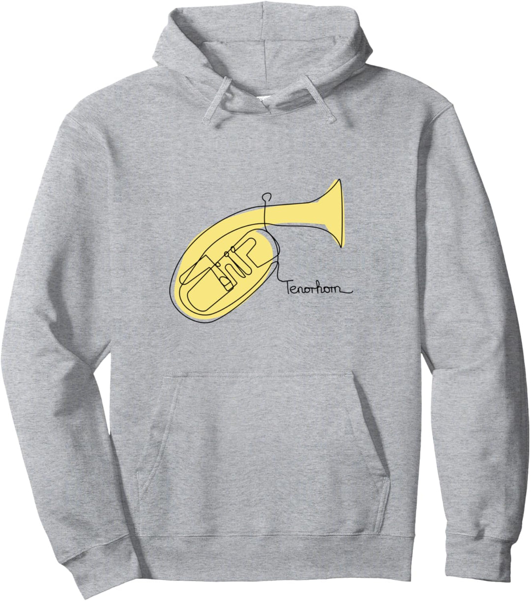 Tenorhorn Player Musikdesign One-Line Tenorhorn Pullover Hoodie