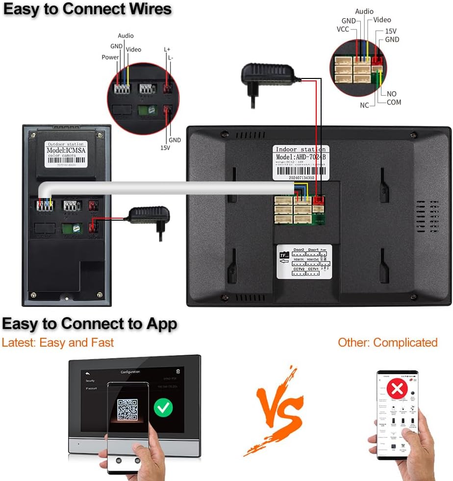 TUYA WiFi Video Intercom Türklingel Eingangssystem 7inch 1080P HD Verdrahtete Video Türklingel Kamer