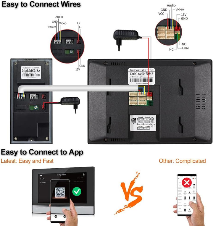 TUYA WiFi Video Intercom Türklingel Eingangssystem 7inch 1080P HD Verdrahtete Video Türklingel Kamer