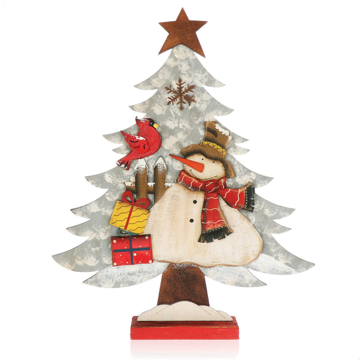 com-four® Dekorativer Aufsteller für Weihnachten - Weihnachtlicher Tannenbaum aus Holz - Weihnachtsb