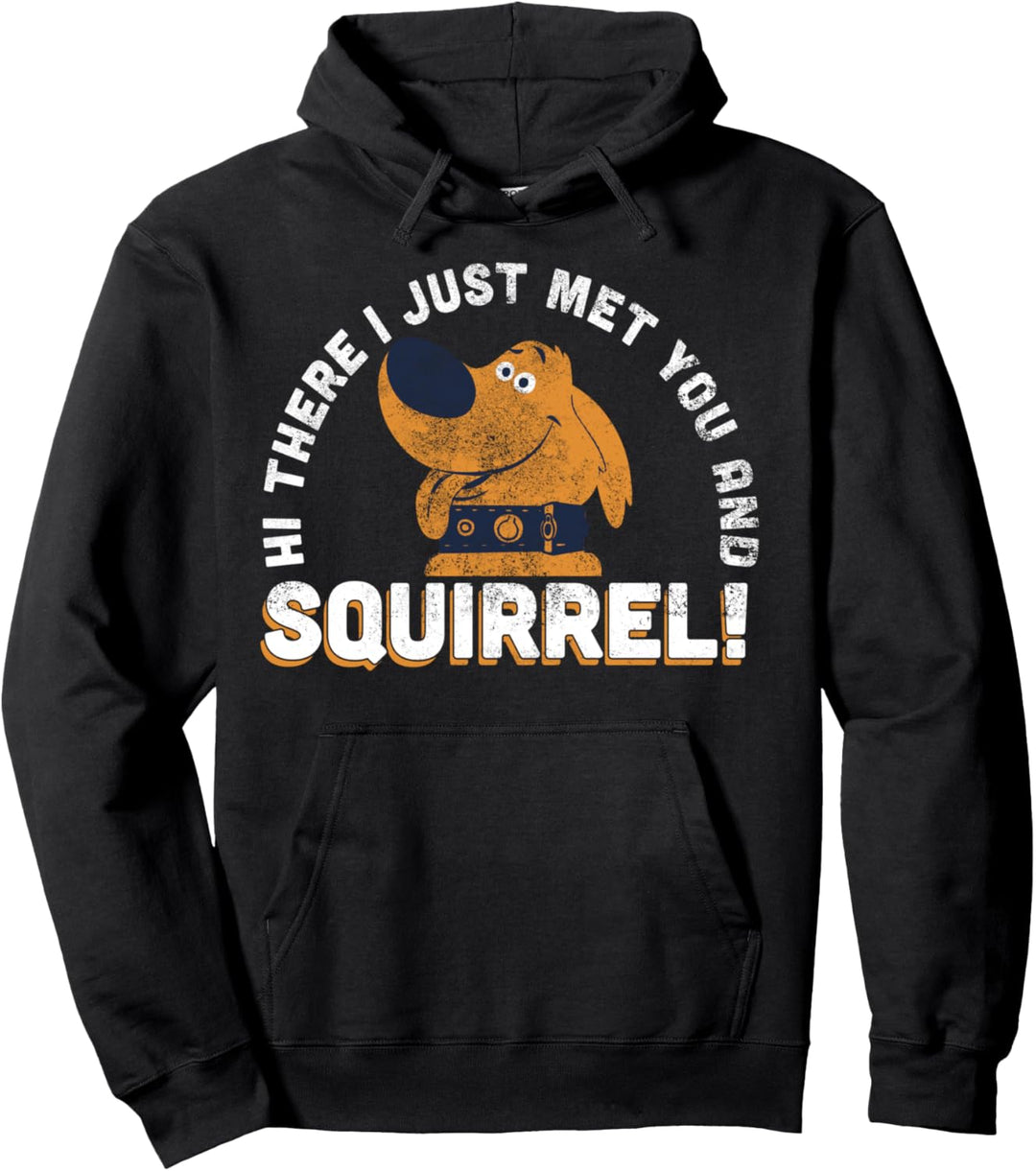 Disney Pixar Up Dug Squirrel Cartoon Portrait Pullover Hoodie