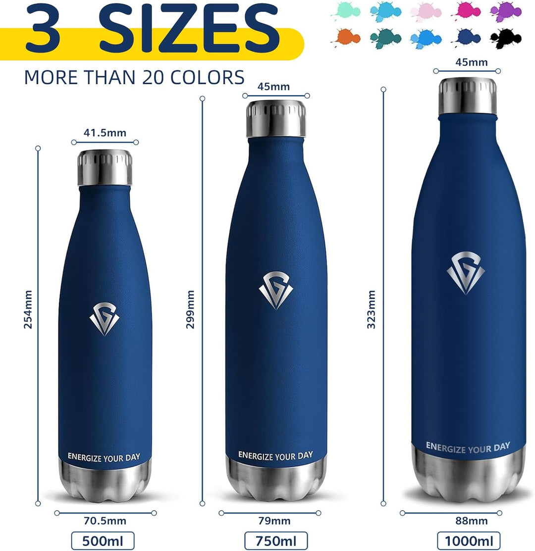 Grsta Trinkflasche, Trinkflasche Edelstahl 1l, Trinkflasche Sport BPA-Freie, Kann mit Dir Tragen, Tr