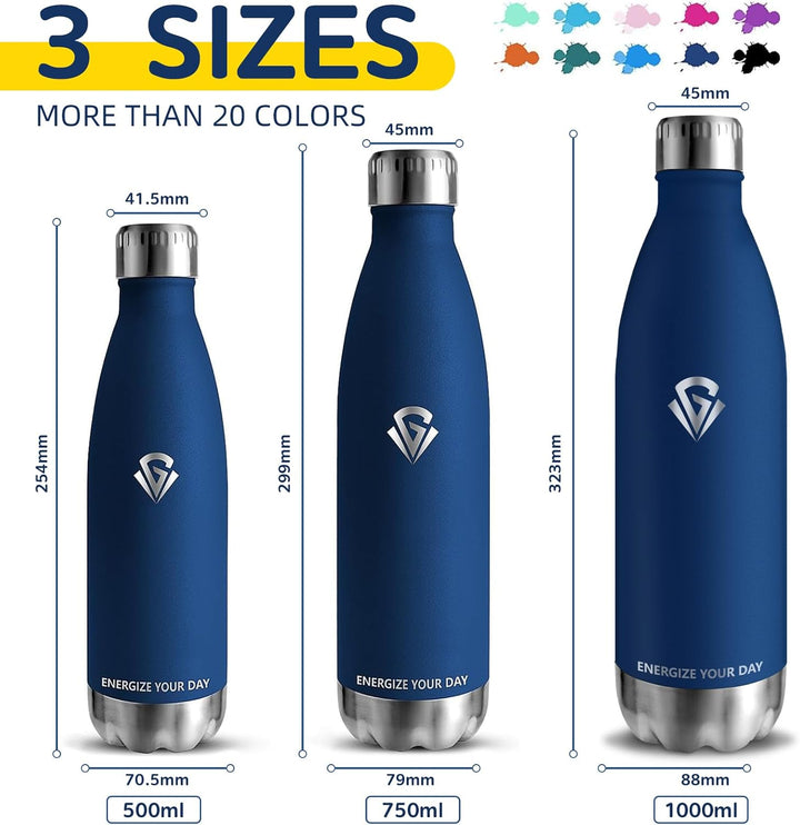 Grsta Trinkflasche, Trinkflasche Edelstahl 1l, Trinkflasche Sport BPA-Freie, Kann mit Dir Tragen, Tr