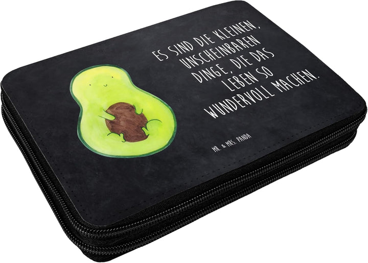 Mr. & Mrs. Panda Federmappe Avocado Kern - Geschenk, Frucht, Veggie, Stifterolle, Motiv, Vegan, Fede