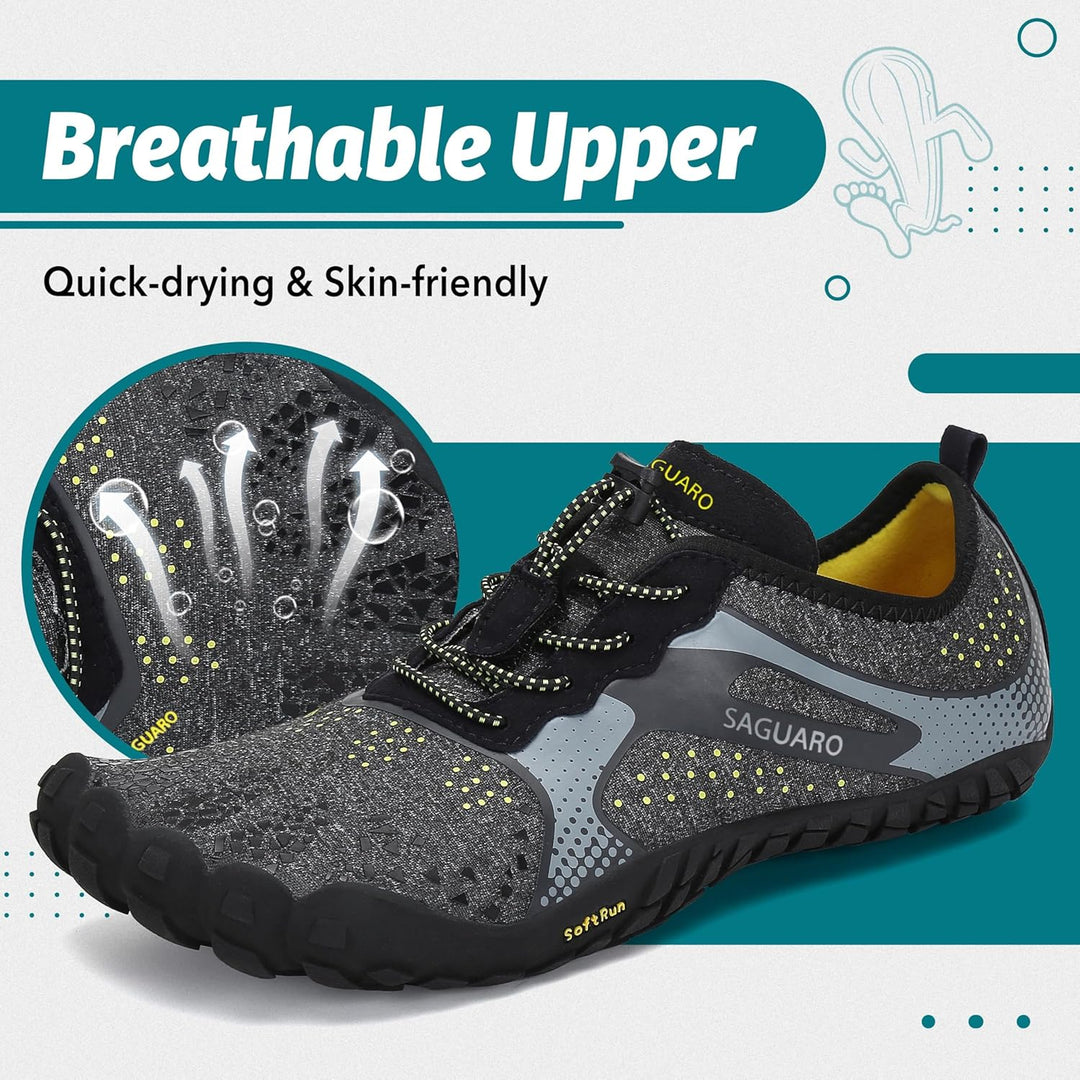 SAGUARO Unisex Barfussschuhe Outdoor Zehenschuhe mit Breite Zehenbox & Zero-Drop Sohle Gr.36-48 36 E