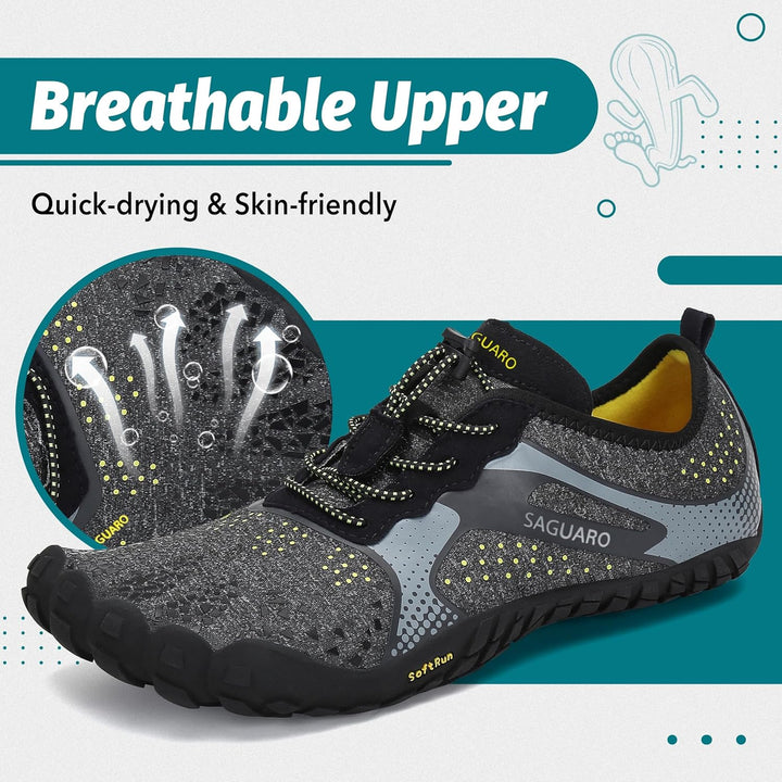 SAGUARO Unisex Barfussschuhe Outdoor Zehenschuhe mit Breite Zehenbox & Zero-Drop Sohle Gr.36-48 36 E