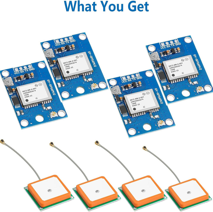 4 Pack GY-NEO6MV2 NEO-6M GPS Modul Flugsteuerungs Modul Platine 3 V-5 V mit Superstarker Keramik Ant
