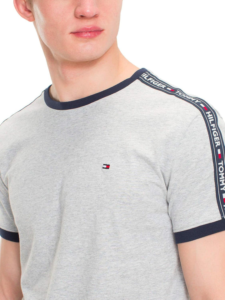 Tommy Hilfiger Herren T-Shirt Kurzarm Rundhalsausschnitt, Grau (Grey Heather)