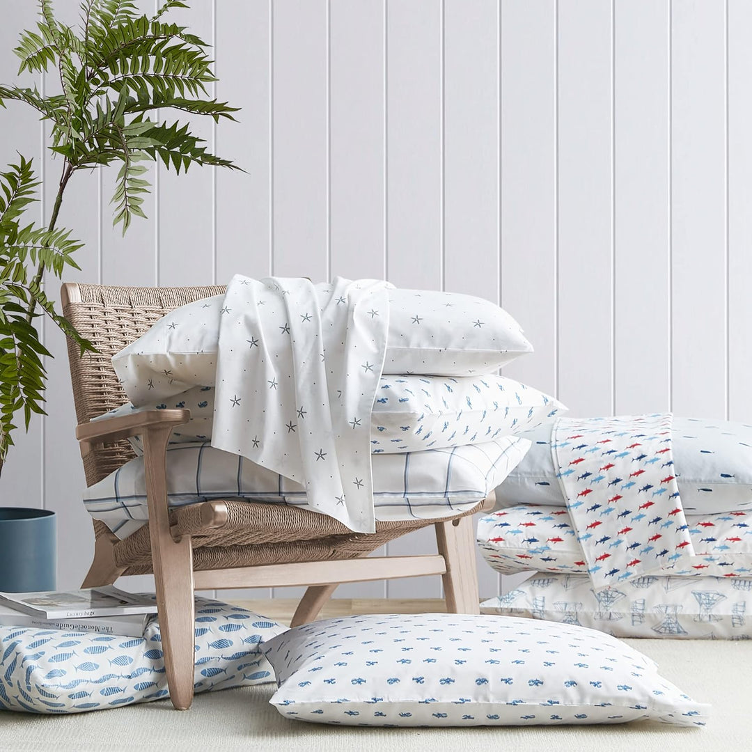 Nautica - Komplettes Bettwäsche-Set, Baumwollperkal, knackig und kühl, leicht und atmungsaktiv (Beau