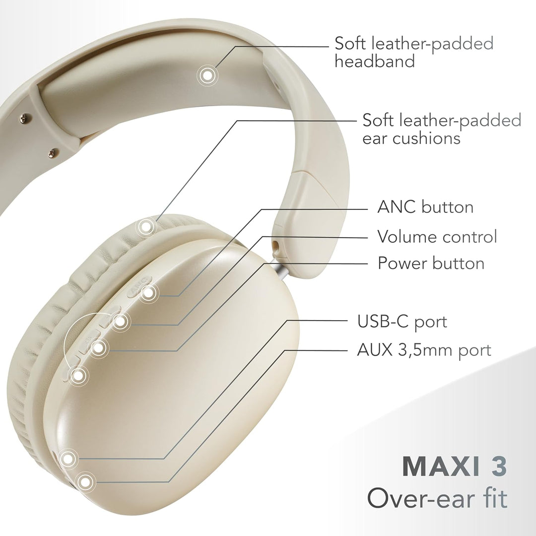 Music Sound MAXI3 Kabellose Over-Ear-Kopfhörer, Aktive Geräuschunterdrückung, Immersiver und Kristal