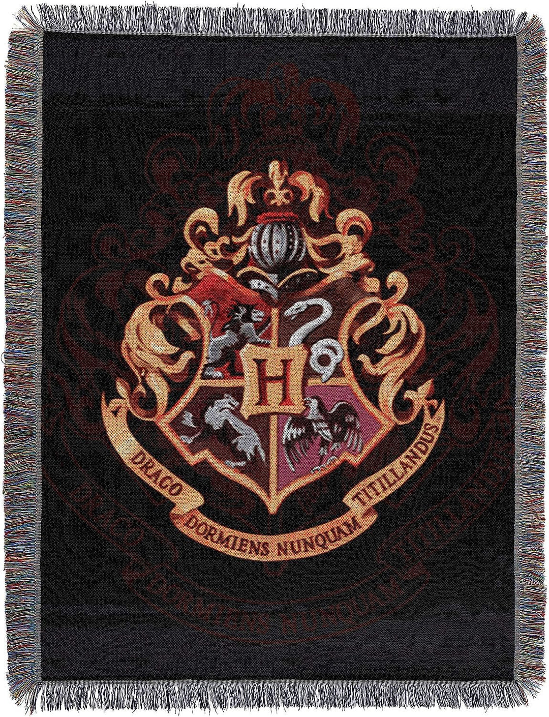 Northwest Gewebte Tapisserie-Überwurfdecke, 122 x 152 cm, Schwarz
