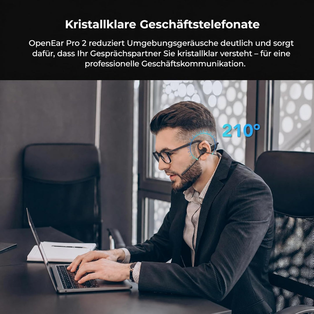Nuroum OpenEar Pro 2 Kopfhörer mit Noise-Cancelling Mikrofon, Open Ear Bluetooth Kopfhörer mit Dongl