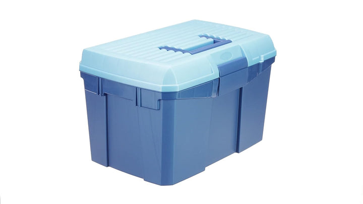 Kerbl Putzbox blau mit Inhalt (für Pferde, Pferdebürsten, Mähnenbürsten, Putzkiste mit Bürsten, Pfer