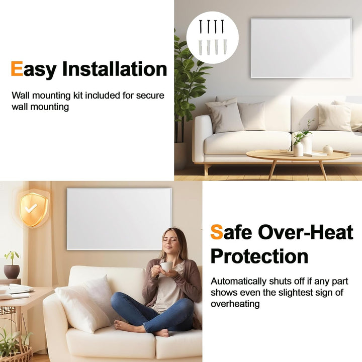 Infrarotheizung Deckenmontage 800 Watt mit Smart Steuerung, Energiesparende Infrarot Wandheizung, El