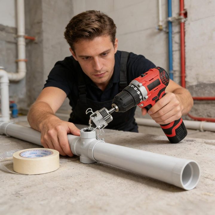 Gewindeschneider-Set für PVC-Rohre, Doppelfunktion, auslaufsicher, integriertes Gewindewerkzeug für