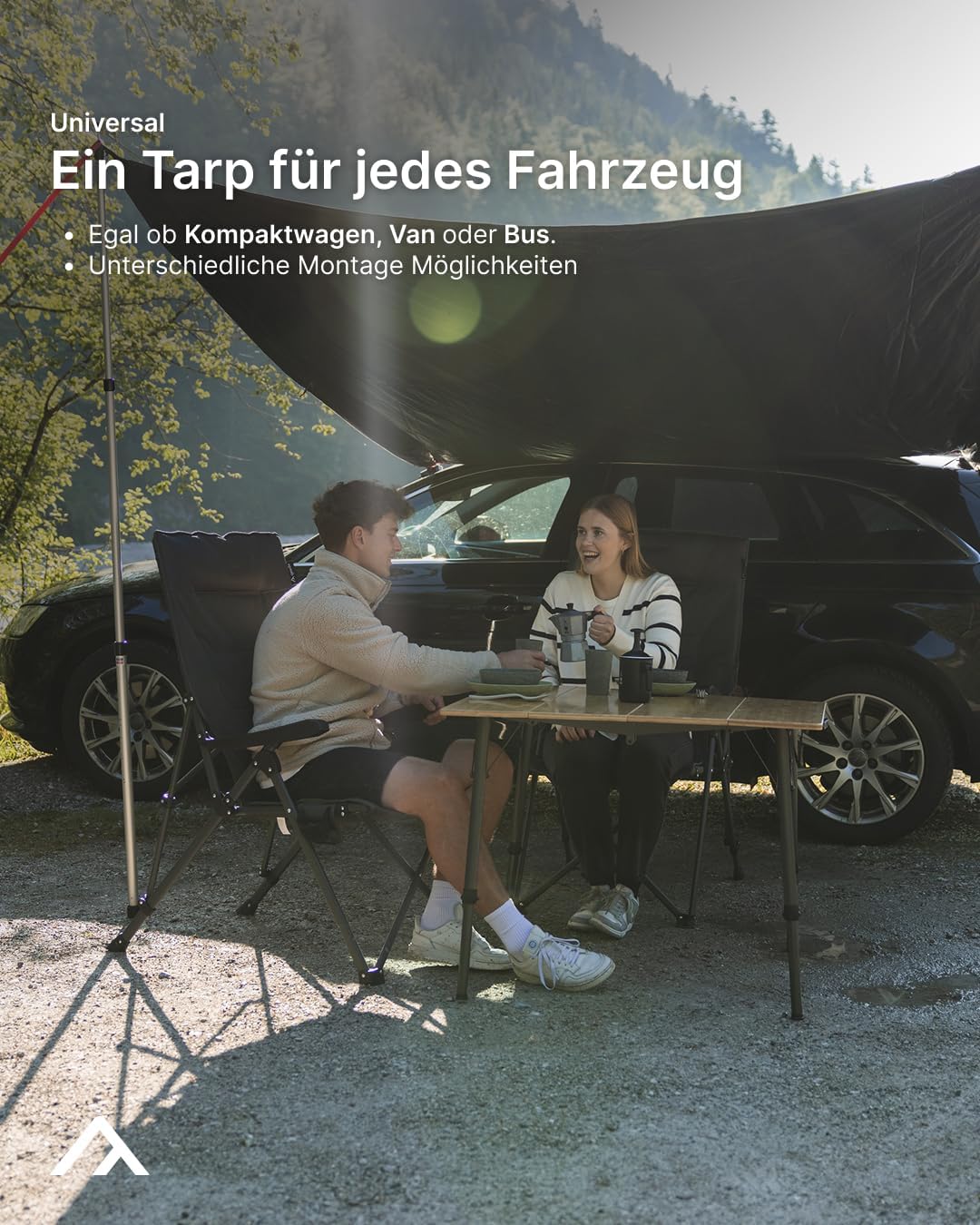 qeedo Motor Tarp Bus Sonnensegel mit UV-Schutz (UV80) & Dark-Coating, Keder; Bänder oder Saugnapf-Mo