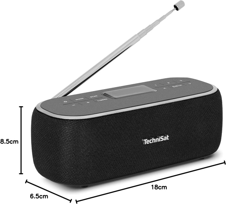 TechniSat VIOLA BT 1 - tragbarer Bluetooth-Lautsprecher mit DAB+ Digitalradio (UKW, DAB, Uhr, Weckti
